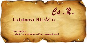Csimbora Milán névjegykártya